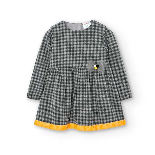 
Vestitino a quadri della Linea Abbigliamento Bambina Boboli, con bordino in velluto sul fondo e ...