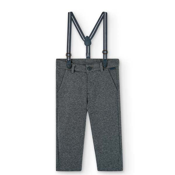 Pantalon souple de la Ligne Vêtements Enfant Boboli, avec élastique au bas et bretelles assorties...
