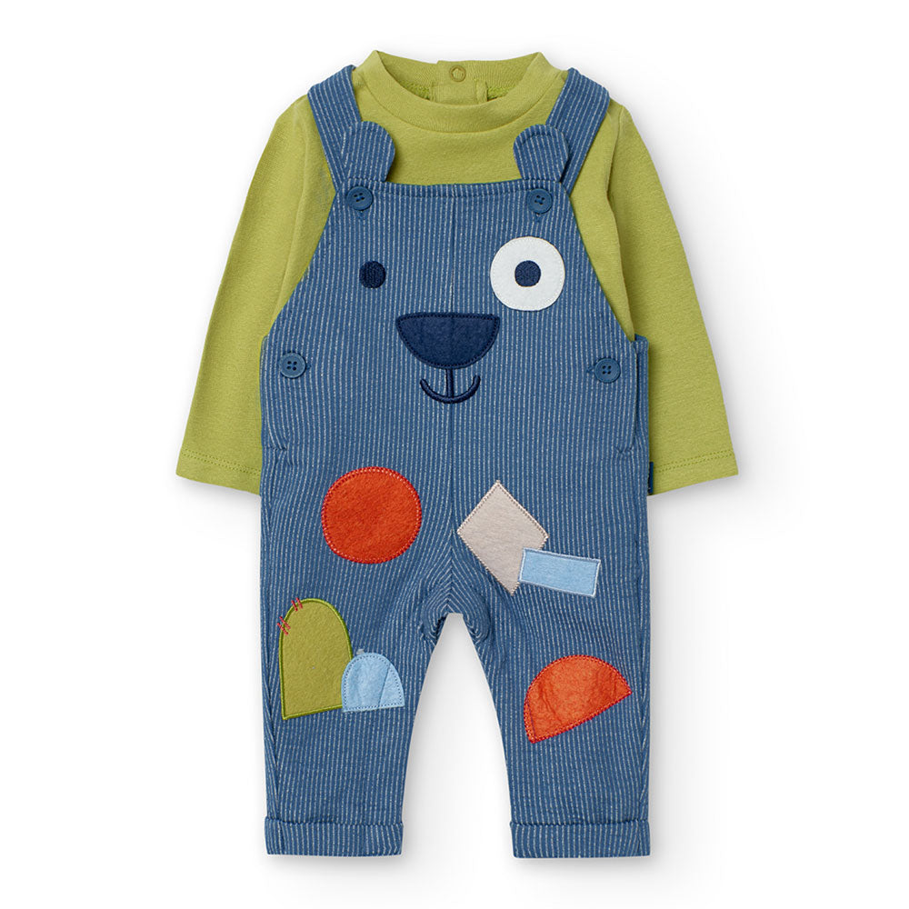 Salopette de la Ligne Vêtements Enfant Boboli, avec motif à rayures et applications multicolores,...