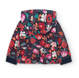 Giacca felpata fiori per bimba
