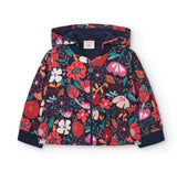 Giacca felpata fiori per bimba