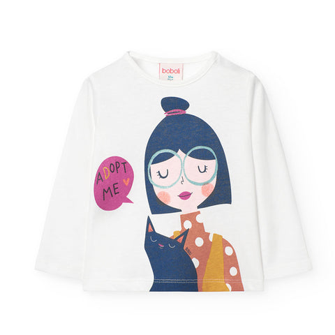 Maglietta jersey basic - BOBOLI - Sesso: Bambina - Colore: Bianco - Stagione: Autunno-Inverno