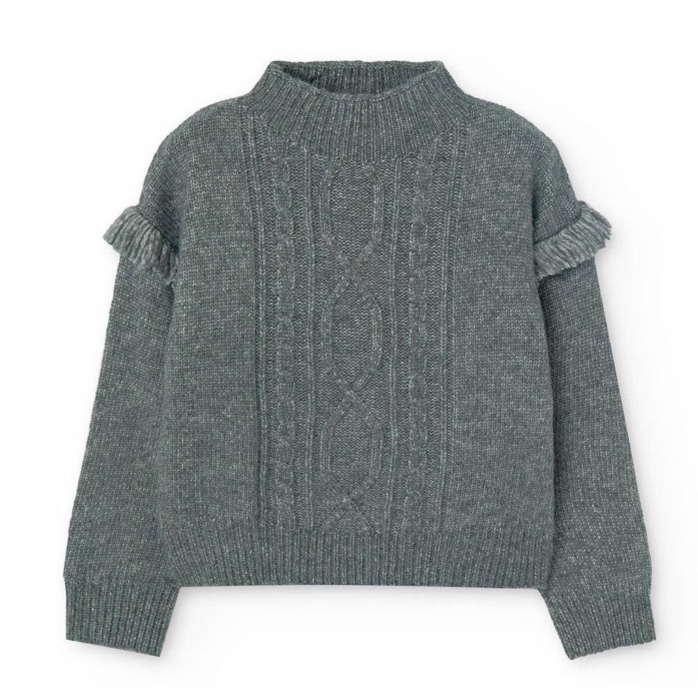 
Maglione della Linea Abbigliamento Bambina Boboli, modello corto con mezzo collo e lavorazione a...
