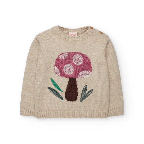 Maglione - BOBOLI - Sesso: Bambina - Colore: Beige - Stagione: Autunno-Inverno