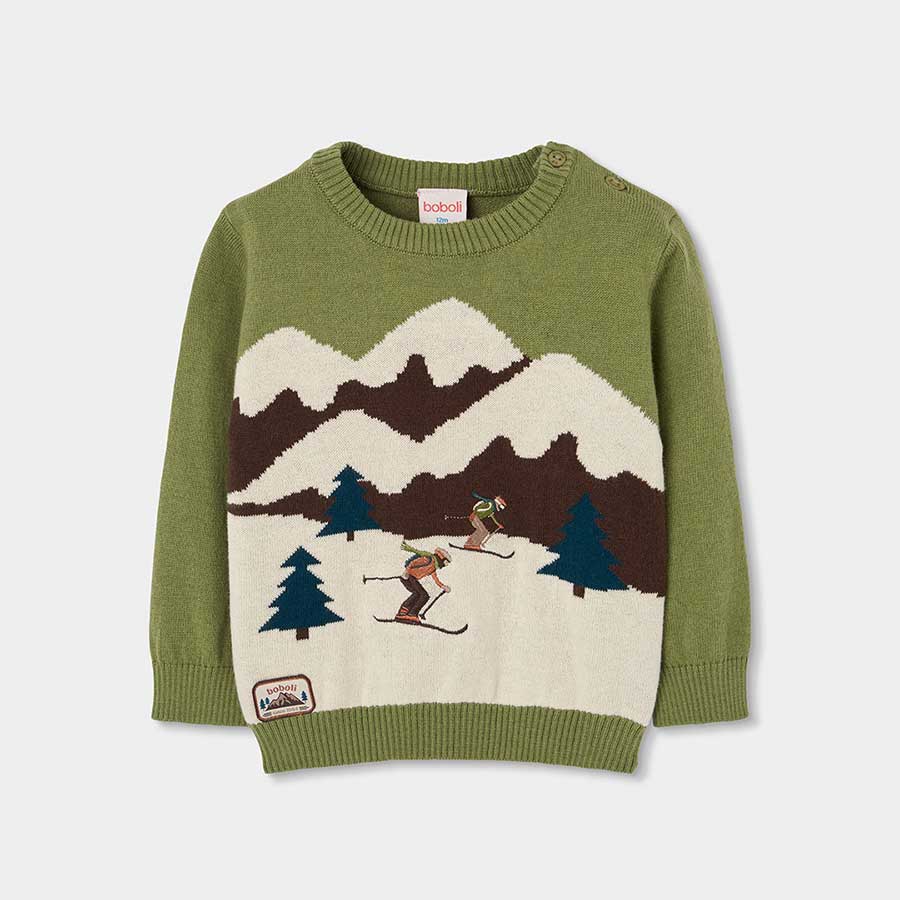 Questo maglione girocollo è perfetto per mantenere il tuo bambino caldo e comodo durante le stagi...