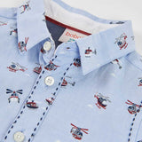 CAMICIA OXFORD STAMPA ELICOTTERI