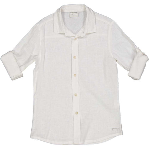 CAMICIA M/L MISTO LINO - BIRBA - Colore: Bianco - Stagione: Primavera-Estate