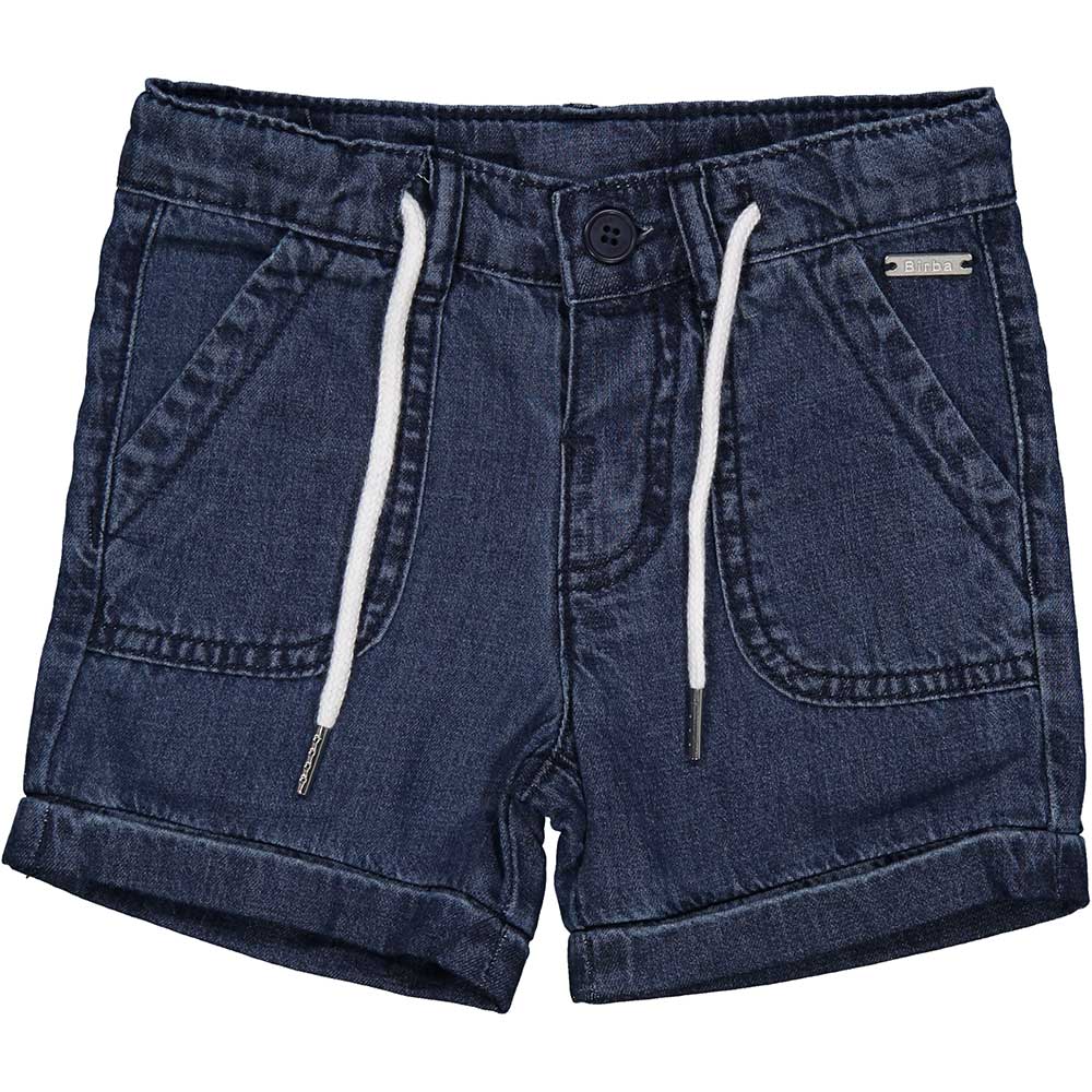 
Bermuda in denim della Linea Abbigliamento Bambino Birba con laccetto in vita e tasche laterali....