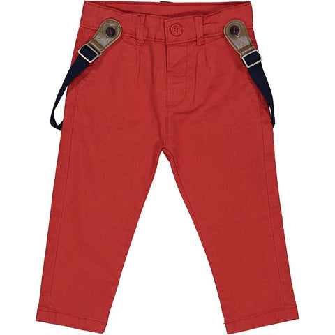 PANTALONE DRILL STRETCH C/BRETELLE - BIRBA - Colore: Rosso - Stagione: Primavera-Estate