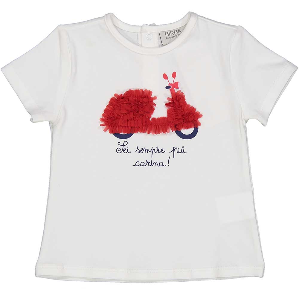 T-shirt de la Ligne Vêtements Fille Birba, à manches courtes avec application de petits pétales e...