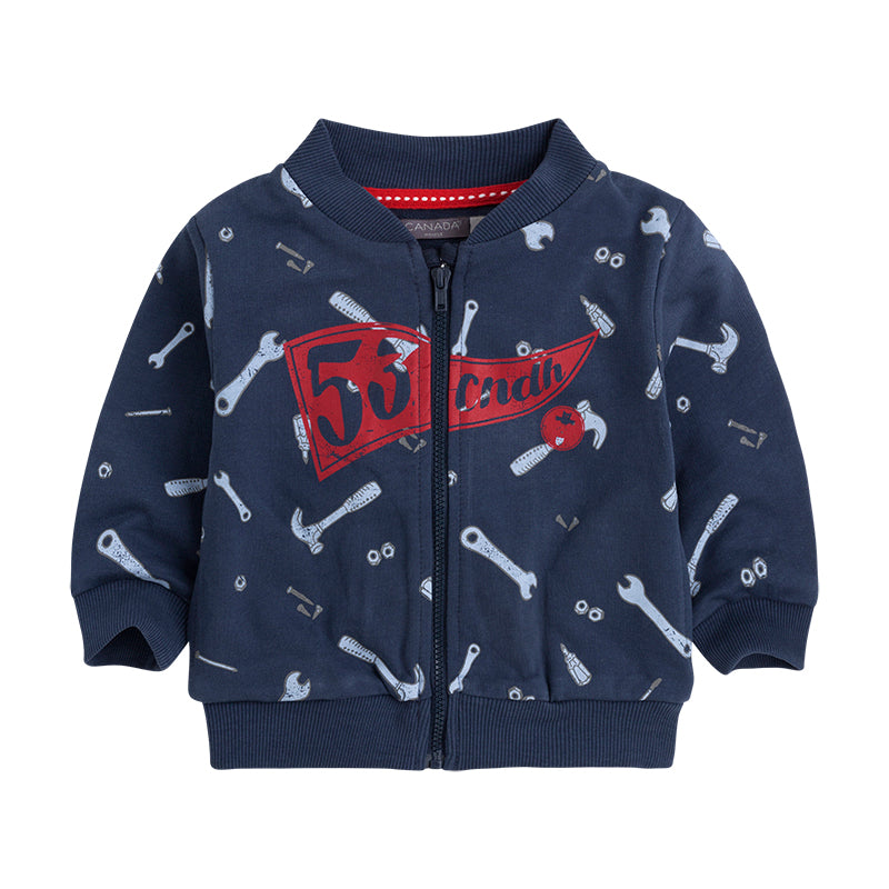 Sweat-shirt de la ligne Vêtements Enfant Canada House sans capuche, fermeture zippée à l'avant ; ...