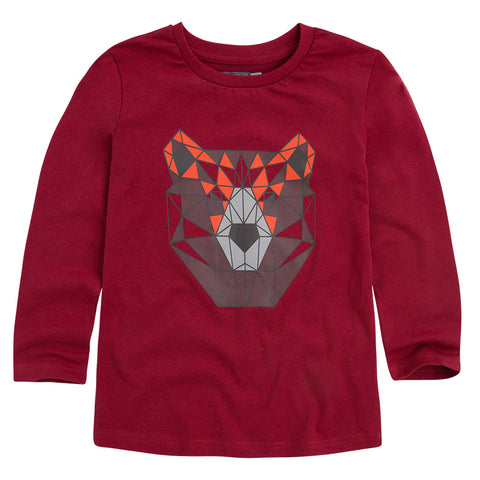 CAMISETA MANGA LARGA BEAR - CANADA HOUSE - Colore: Bordeaux - Stagione: Autunno-Inverno