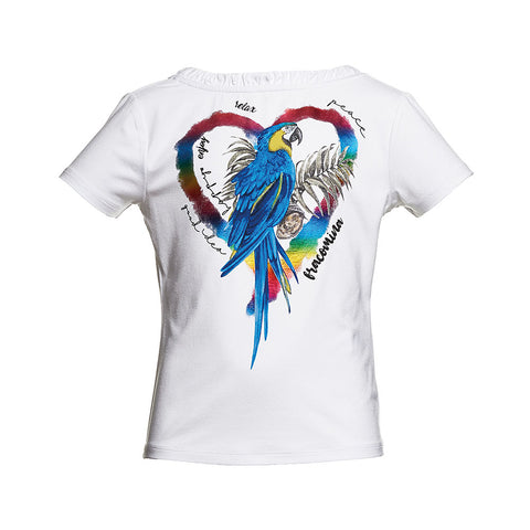T-SHIRT OPTICALWHITE - FRACOMINA - Sesso: Bambina - Colore: uni - Stagione: Primavera-Estate