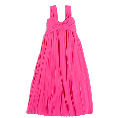 LONG DRESS PLISSE' FUXIAPINK - FRACOMINA - Sesso: Bambina - Colore: Rosa - Stagione: Primavera-Estate