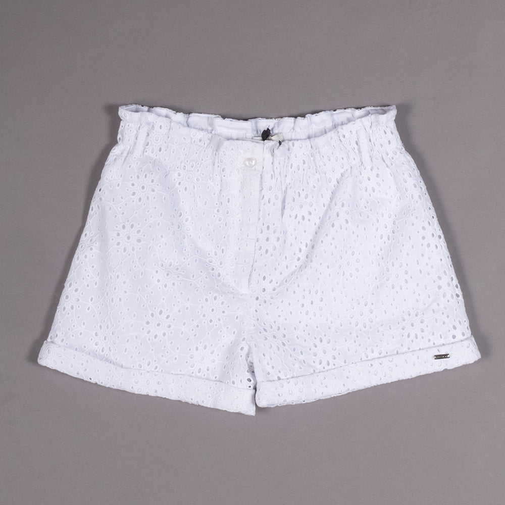 Shorts en dentelle san gallo de la Ligne Vêtements Fille Fracomina, avec des revers au bas et un ...