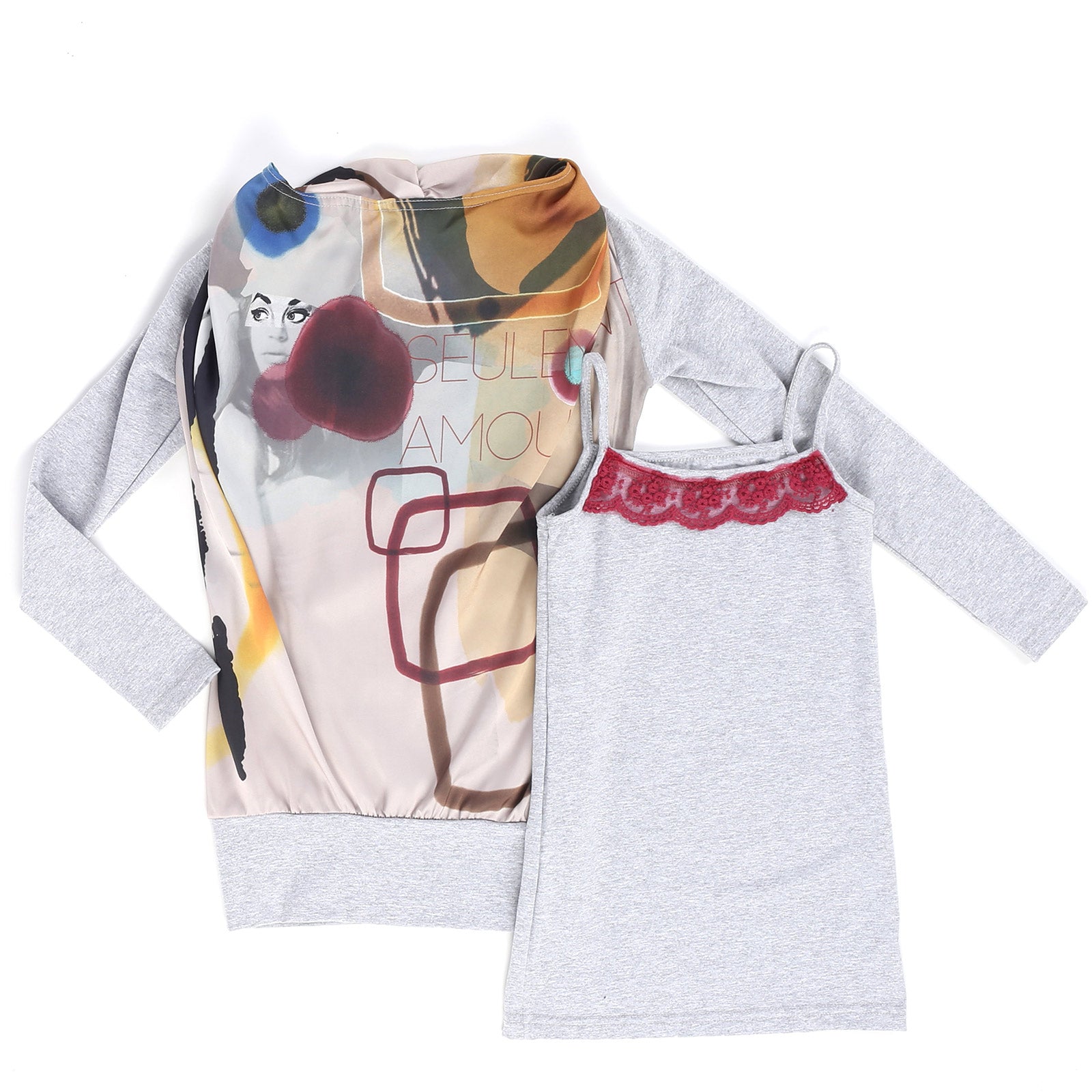 Maxi t-shirt de la ligne vêtements fille Fracomina Mini, avec une riche impression sur le devant ...
