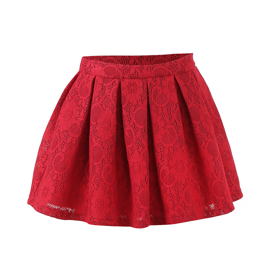 Jupe en dentelle de la ligne vêtements fille Fracomina Mini, modèle élégant avec une coupe évasée...