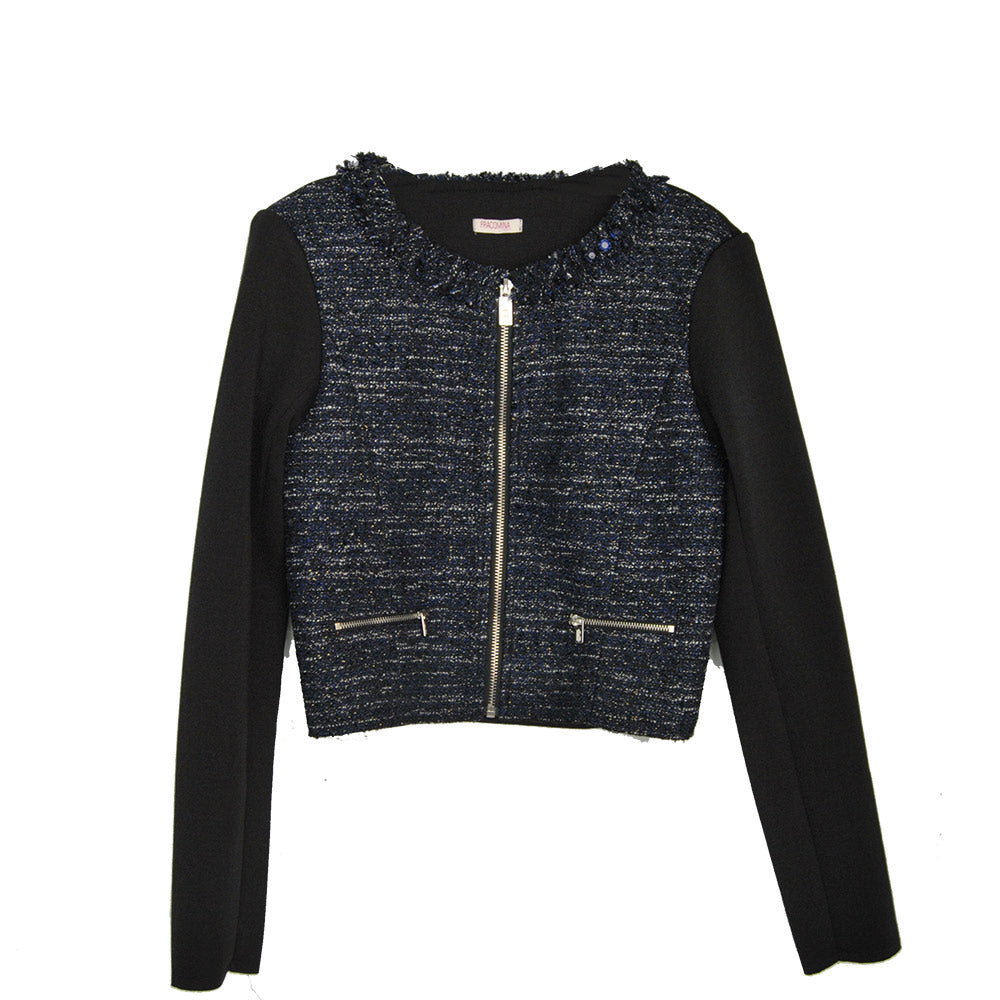 
  Giacca in bouclè della linea abbigliamento bambina Fracomina. Tasche sul davanti
  con zip. Re...