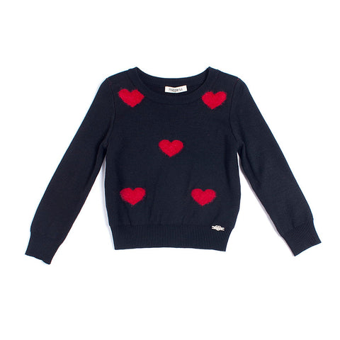 KNITTED SWEATER BLACKRED - FRACOMINA - Sesso: Bambina - Colore: Nero - Stagione: Autunno-Inverno