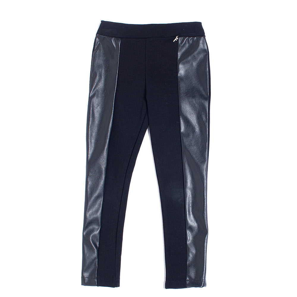 Pantalon legging de la ligne vêtements fille Fracomina Mini, avec inserts en simili cuir sur les ...