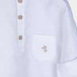 Camicia in lino bambino - LALALU - Colore: Bianco - Stagione: Primavera-Estate
