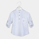 Camicia in lino bambino - LALALU - Colore: Bianco - Stagione: Primavera-Estate