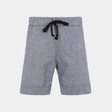 Bermuda in tessuto leggero per bambini, colore grigio con coulisse.