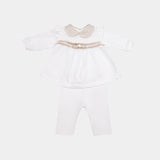 Completo jersey neonata - LALALU - Sesso: Bambina - Colore: Bianco - Stagione: Primavera-Estate