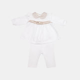 Completo jersey neonata - LALALU - Sesso: Bambina - Colore: Bianco - Stagione: Primavera-Estate