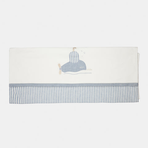 Copertina lino neonato - LALALU - Sesso: Bimbo - Colore: Celeste - Stagione: Primavera-Estate