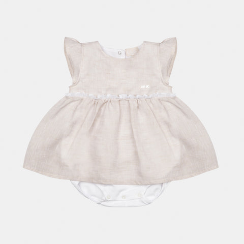 Pagliaccetto in lino nea - LALALU - Sesso: Bambina - Colore: Beige - Stagione: Primavera-Estate