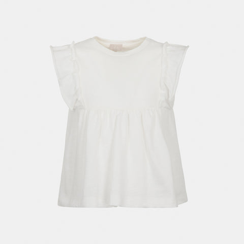 T-shirt jersey fiammato bimba - LALALU - Sesso: Bambina - Colore: Bianco - Stagione: Primavera-Estate