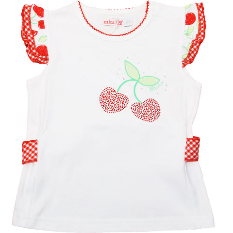 T-SHIRT  MC JERSEY - MIRTILLO - Sesso: Bambina - Colore: Bianco - Stagione: Primavera-Estate