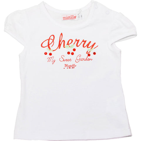 T-SHIRT  MC JERSEY - MIRTILLO - Sesso: Bambina - Colore: Bianco - Stagione: Primavera-Estate