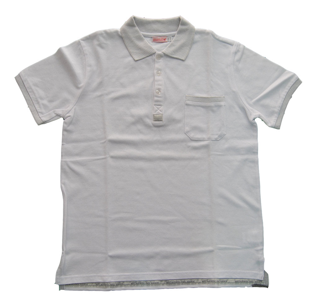 Polo piqué de la ligne vêtements enfant Mirtillo. Uni avec petite poche
  sur le devant. Col et f...