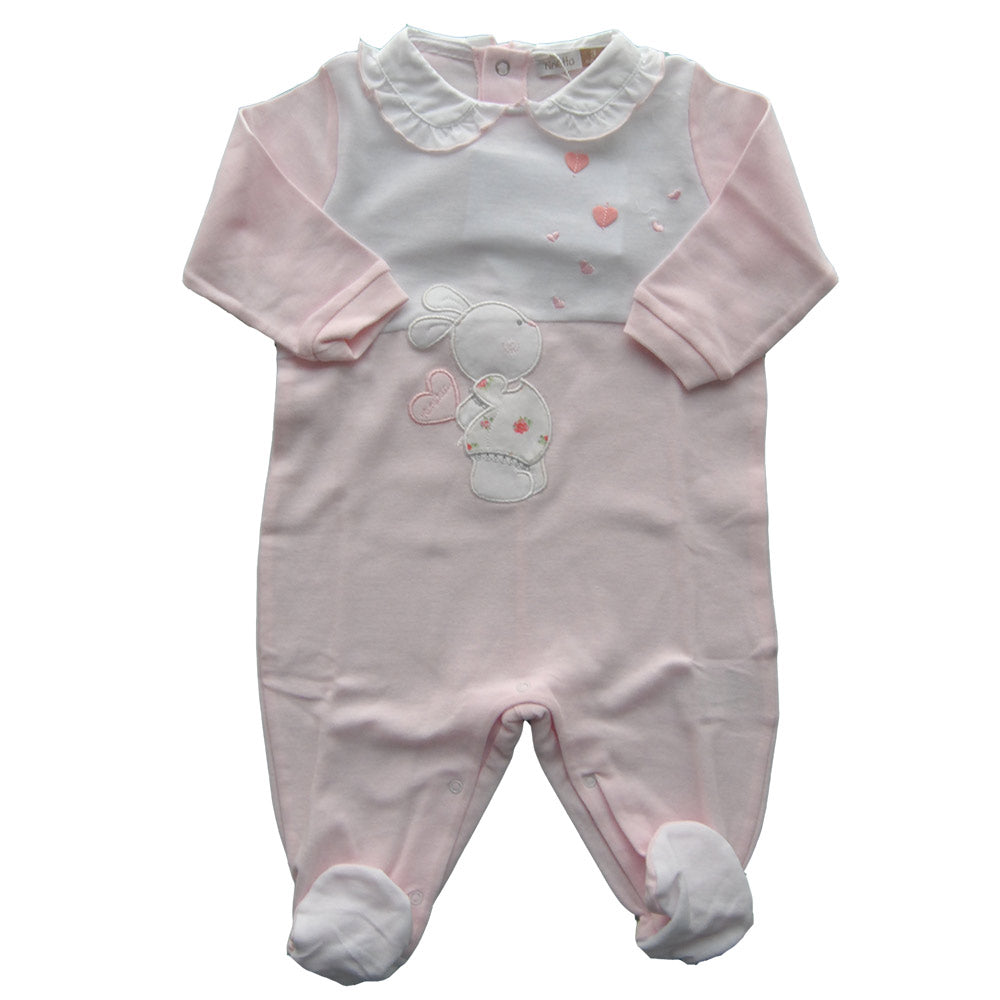 Combinaison avec pieds en piqué de la ligne de vêtements pour fille Ninetta. Uni
  avec encolure ...