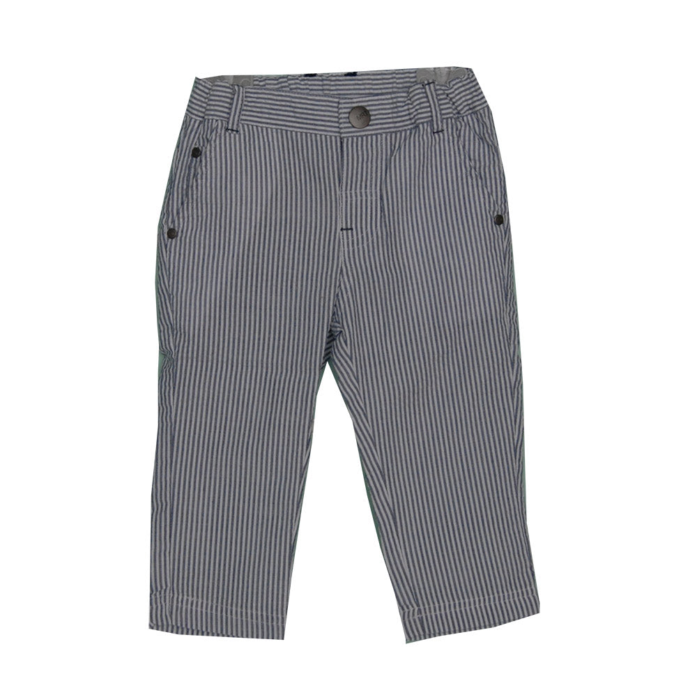 Pantalon de la ligne vêtements enfant Mirtillo. Motif à rayures avec poches sur les côtés et faus...