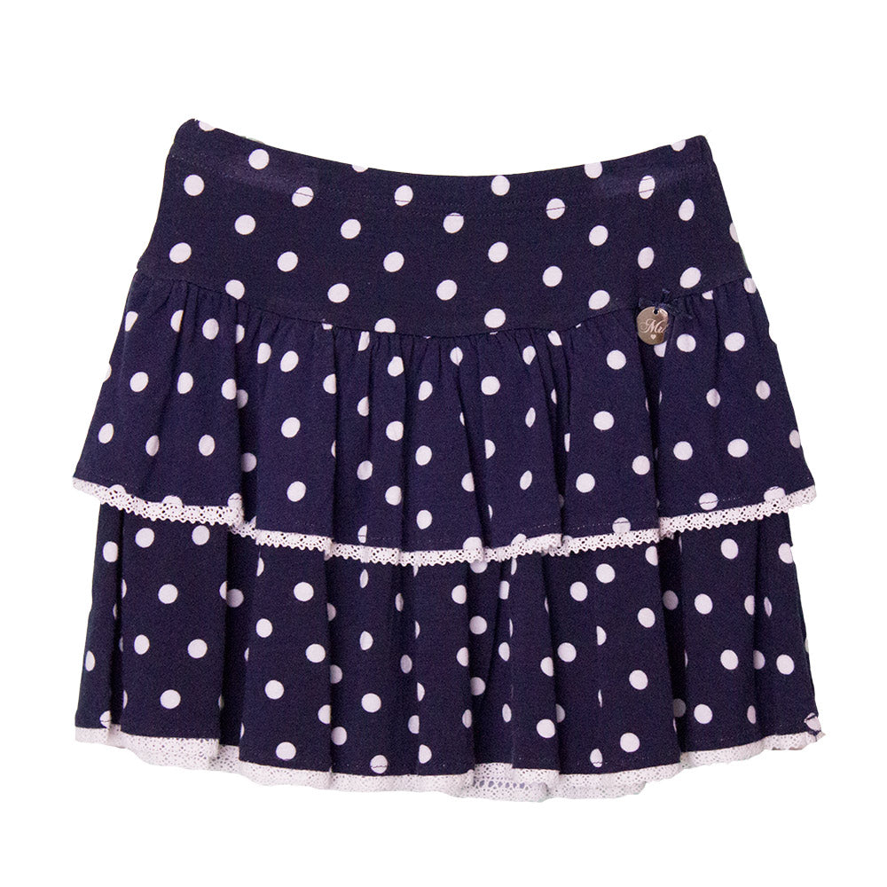 
  Gonna a pois della linea abbigliamento bambina Mirtillo in viscosa a balze. Cintura
  elastica...