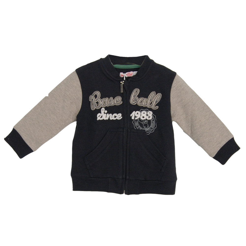 Sweat-shirt de la ligne vêtements enfant Mirtillo. Uni avec manches contrastantes.
  Poches à l'a...
