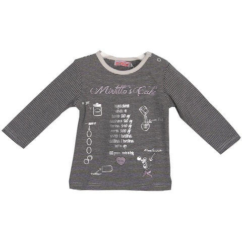 TSHIRT M/L JERSEY RIGHE - MIRTILLO - Sesso: Bambina - Colore: Panna - Stagione: Autunno-Inverno