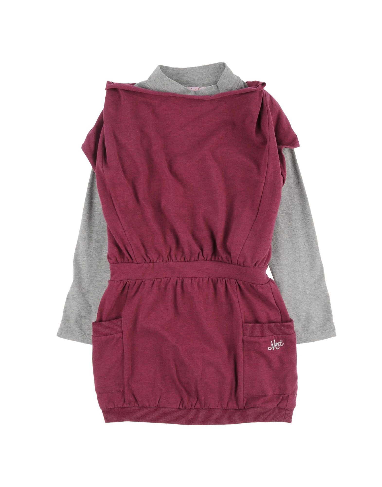 Robe de la ligne vêtements fille Mirtillo avec col roulé et manches en contraste de couleur. Sur ...