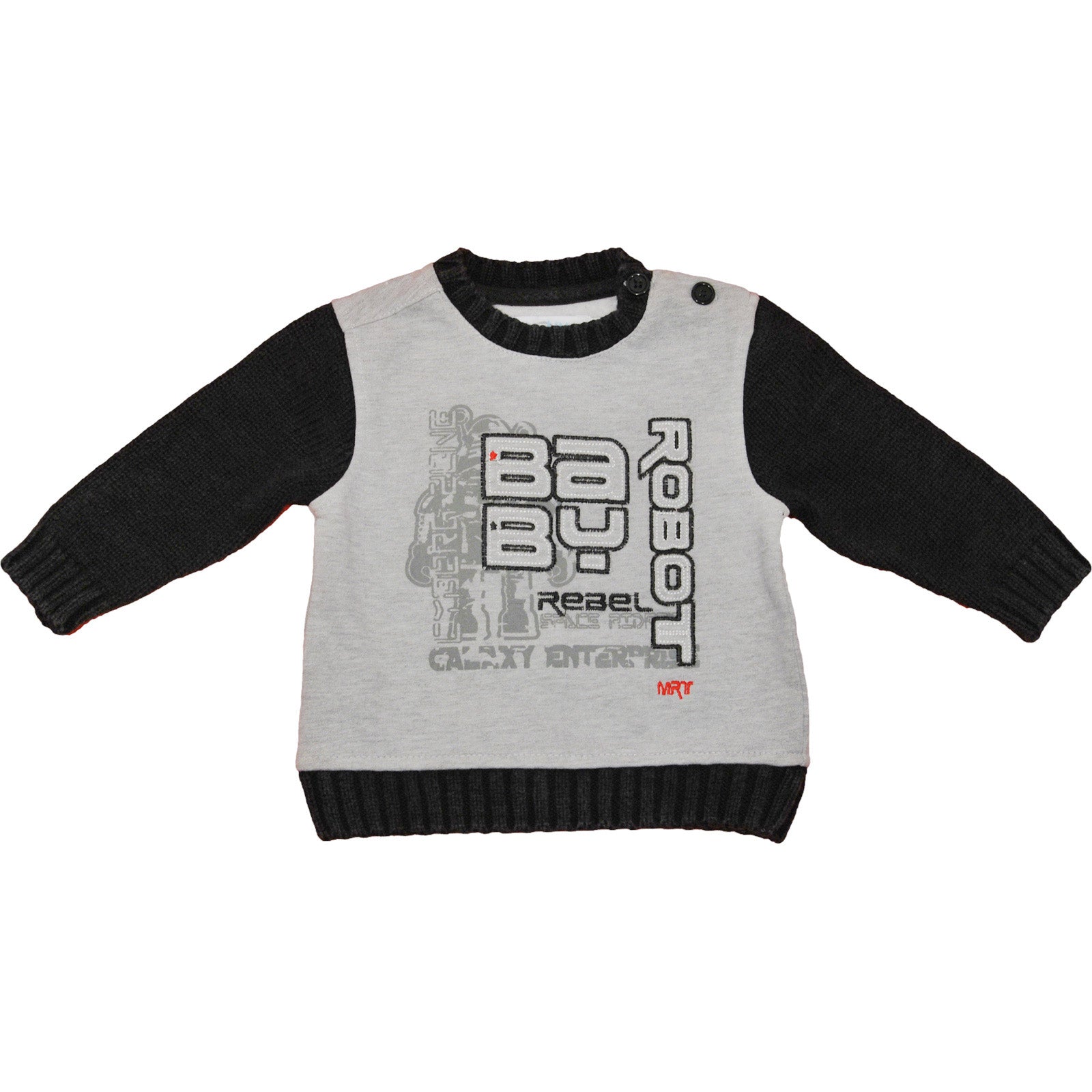 Sweat-shirt de la ligne de vêtements pour enfants Mirtillo avec col et manches en maille, boutonn...