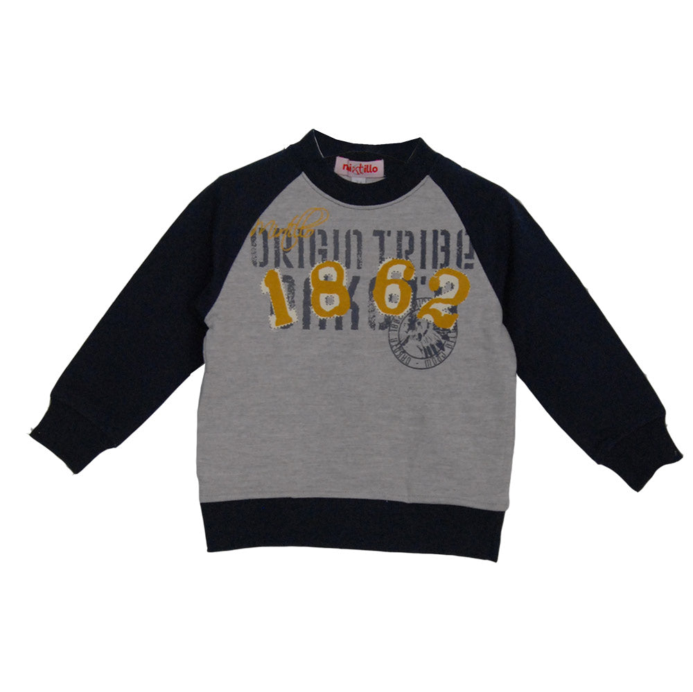 Combina de la ligne de vêtements pour enfants Mirtillo. T-shirt uni avec manches et bords contras...