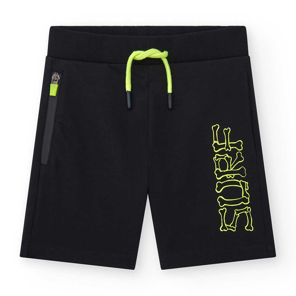 Bermuda de la Ligne Vêtements Enfant Nath Kids, en molleton gratté, uni avec des détails fluo.Com...