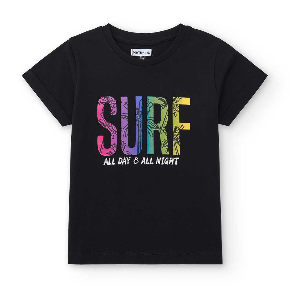 Fai brillare il tuo piccolo con la T-Shirt Night Surf and Fun di Nath Kids! Questo modello non è ...
