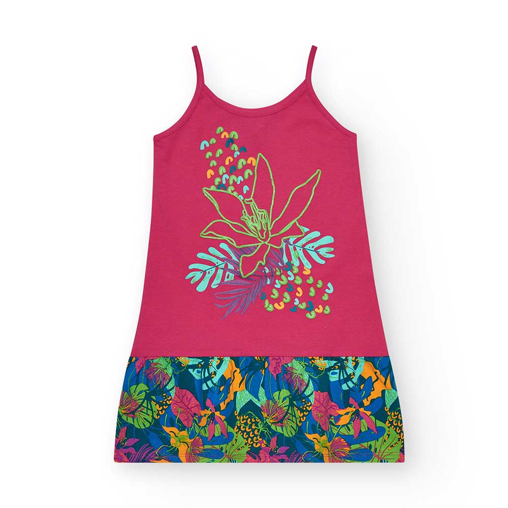Vestitino della Linea Abbigliamento Bambina Nath Kids, copricotume con bretelline sottili, con am...