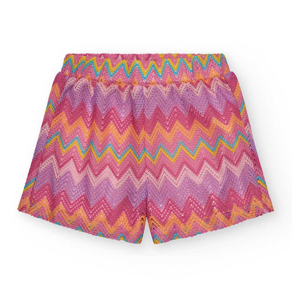 Nath Kids Girls' Clothing Line Shorts, with an elastic waistband, made of soft fabric and geometr...