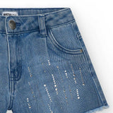 DENIM SHORT JAZ STRAWBERRY SORBET - NATH KIDS - Sesso: Bambina - Colore: Blu - Stagione: Primavera-Estate
