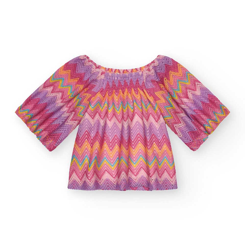 Maglietta della Linea Abbigliamento Bambina Nath Kids con modello ampio e corto. Spalline morbide...