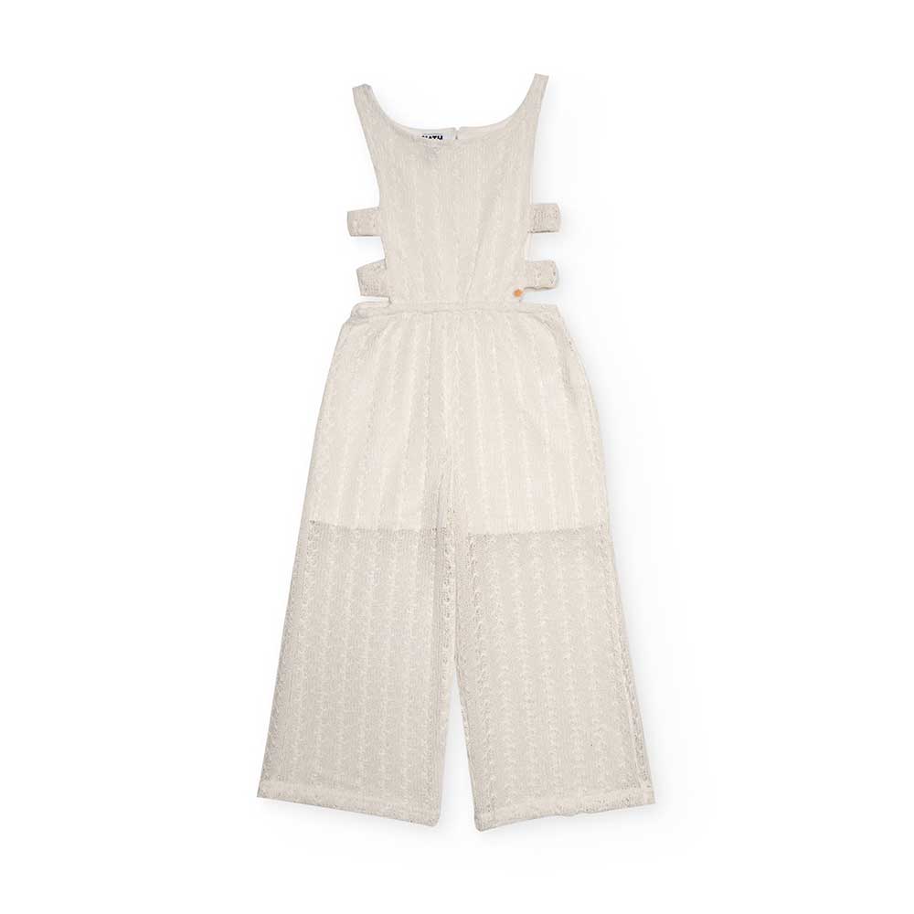 Tuta della Linea Abbigliamento Bambina Nath Kids, in tessuto traforato con tagli sui lati, e coul...